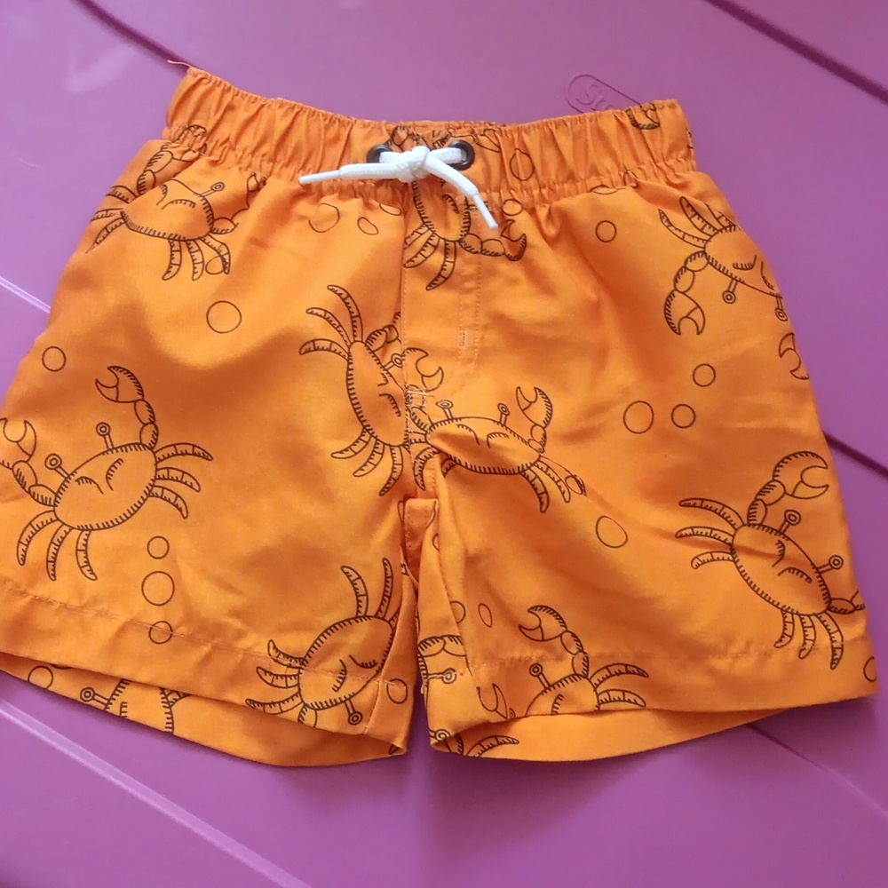 Gymboree crab print swim trunks